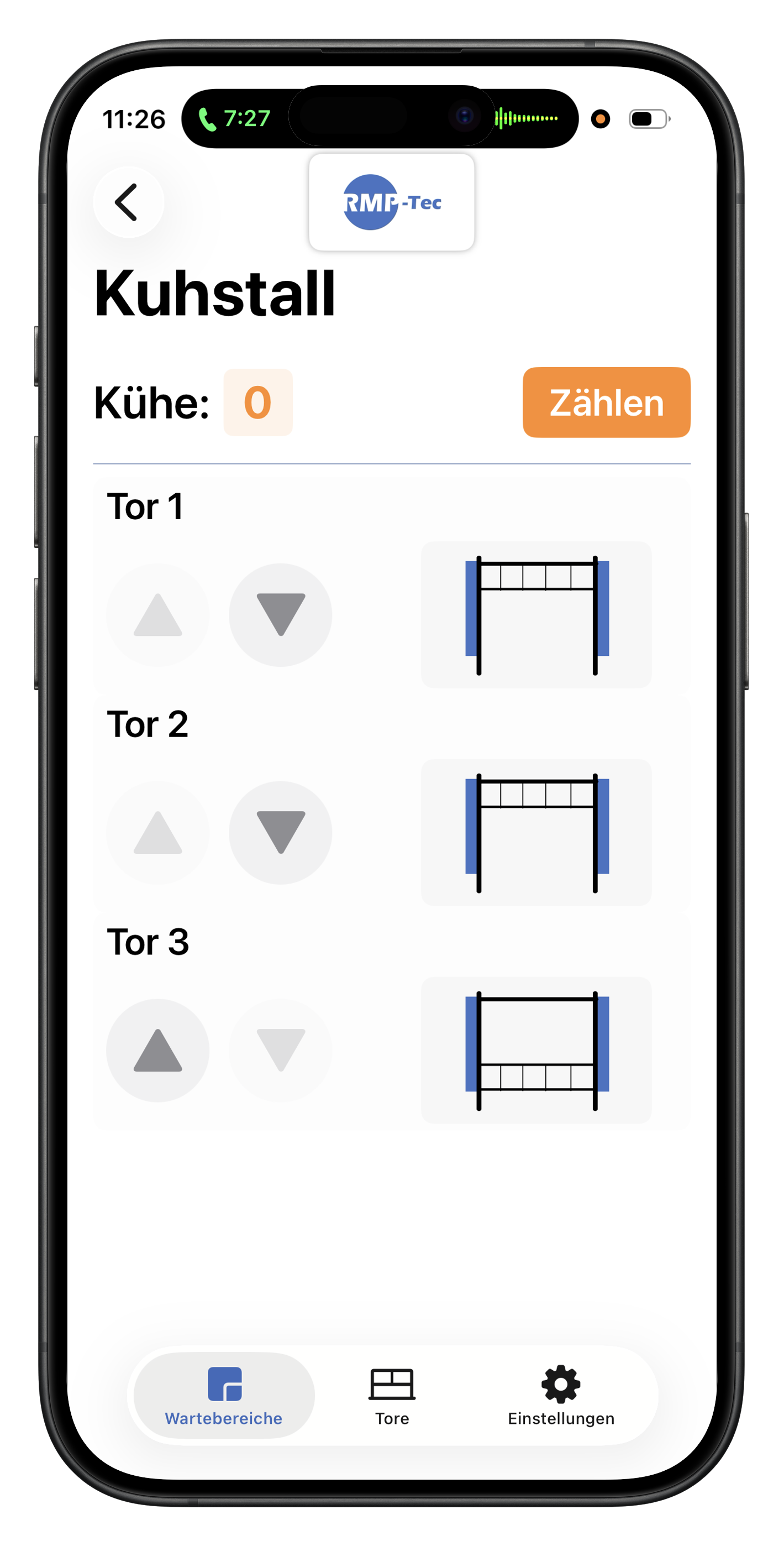 Lift Gate Control App - Steuerung von Hubtoren in Kuhställen